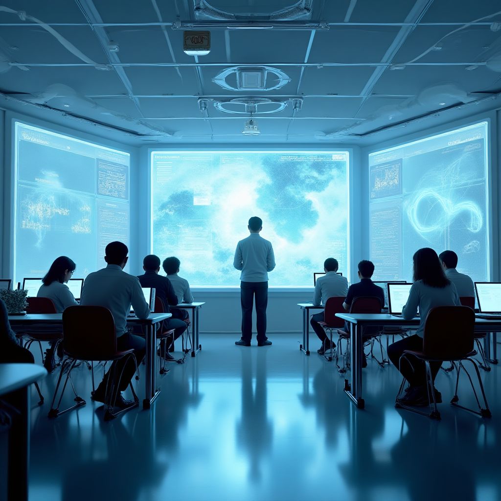 Espacio de innovación con estudiantes colaborando